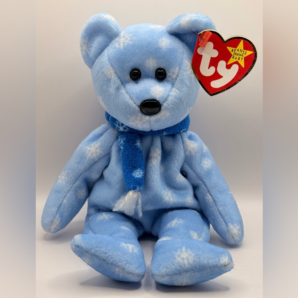 Ty Beanie Baby 1999 Holiday Teddy Bear Blue w/ Tag